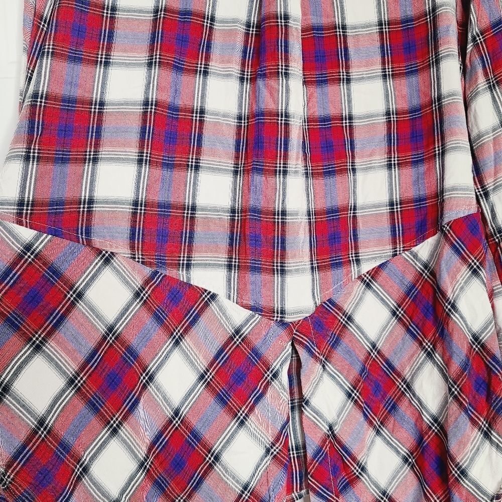 ‎Sam Edelman Plaid High Low Shirt - Picture 11 of 12